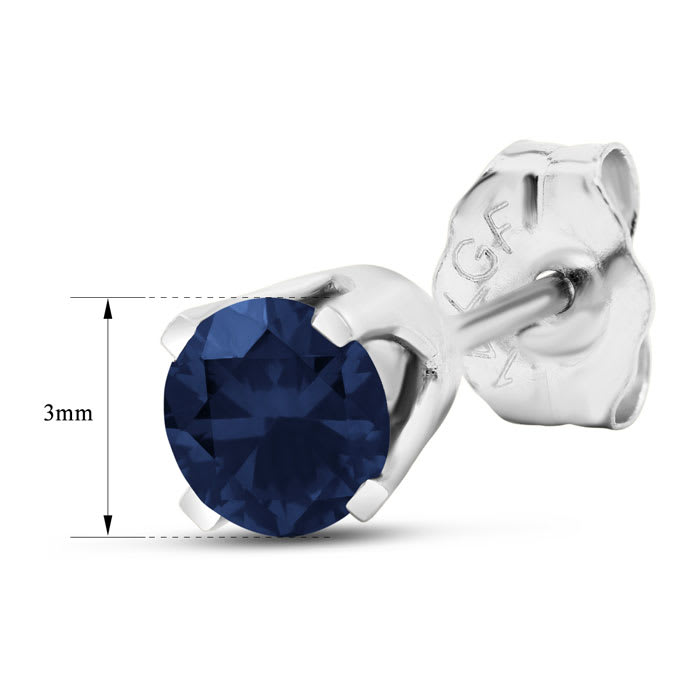 1/4 Carat Sapphire Stud Earrings In White Gold