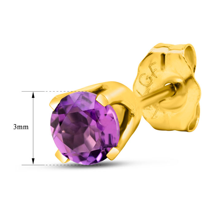 1/4 Carat Amethyst Stud Earrings In Yellow Gold