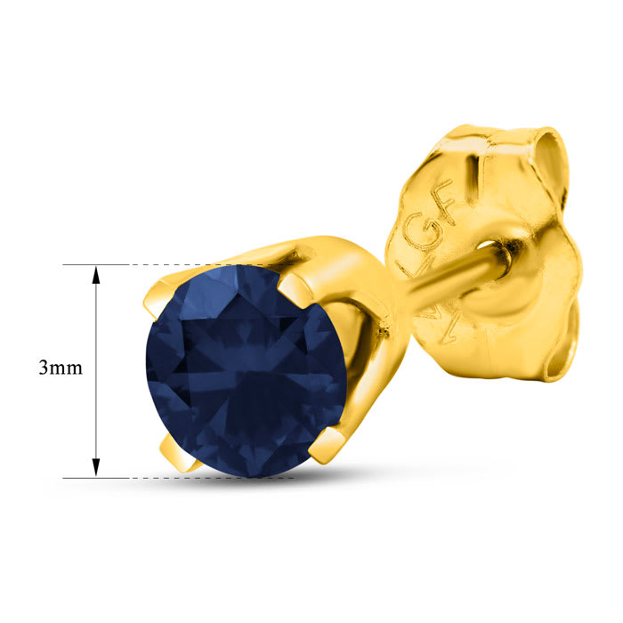 1/4 Carat Sapphire Stud Earrings In Yellow Gold