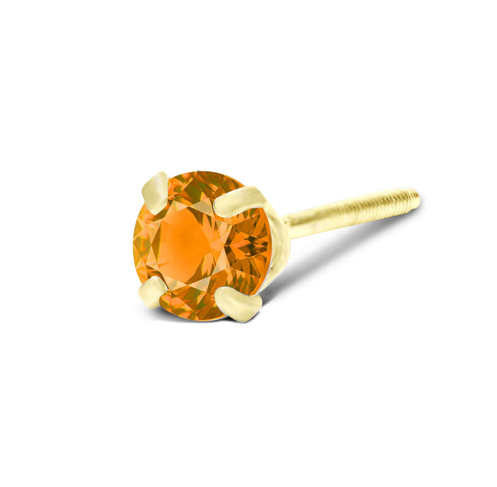 1/4 Carat Citrine Stud Earrings In Yellow Gold