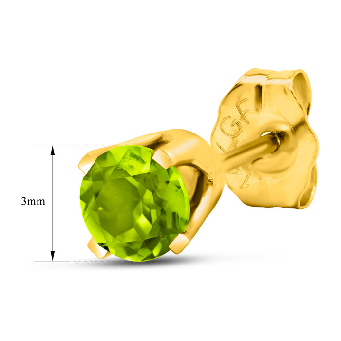1/4 Carat Peridot Stud Earrings In Yellow Gold