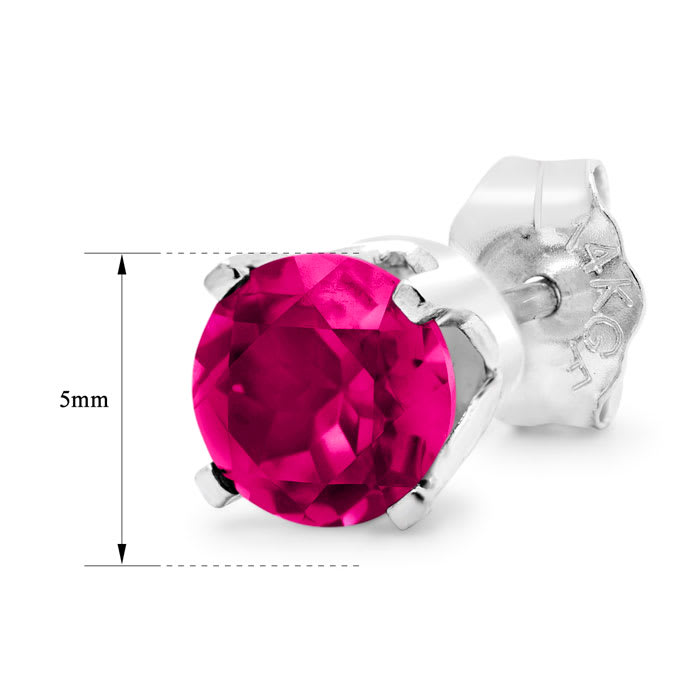 1 Carat Pink Topaz Stud Earrings In White Gold