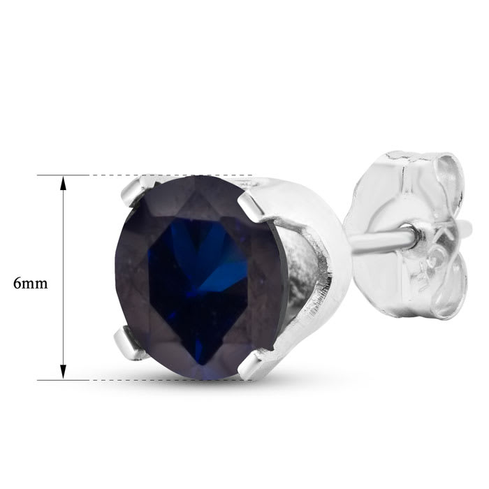 1 1/2 Carat Sapphire Stud Earrings In White Gold