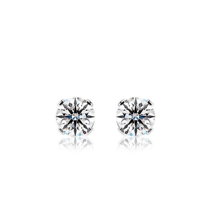 1/4 Carat Lab Grown Real Diamond Stud Earrings In White Gold