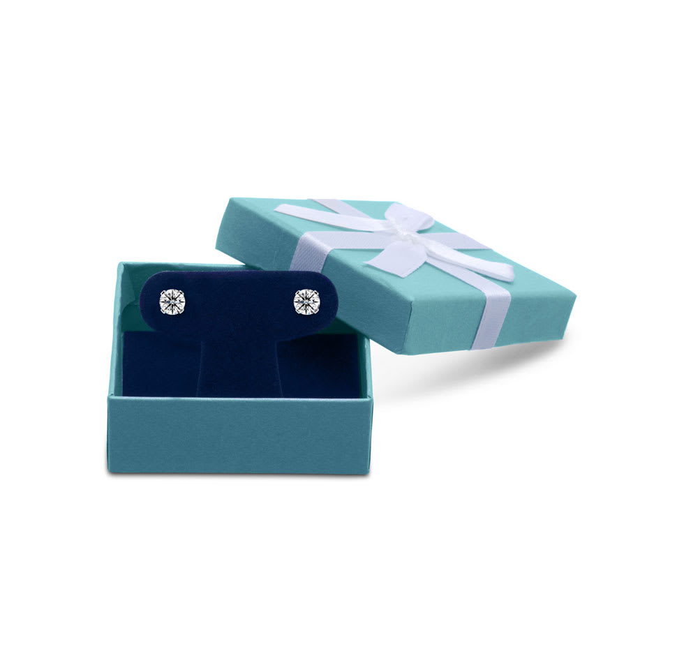 1/4 Carat Lab Grown Real Diamond Stud Earrings In White Gold