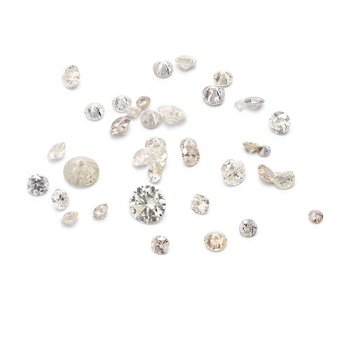 Estate Jewelry 2 Carats White and Champagne Diamonds