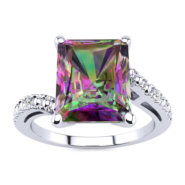 mystic - 香 ♩ Mystic Topaz Ring | Octagon Shape Mystic Topaz Ring With