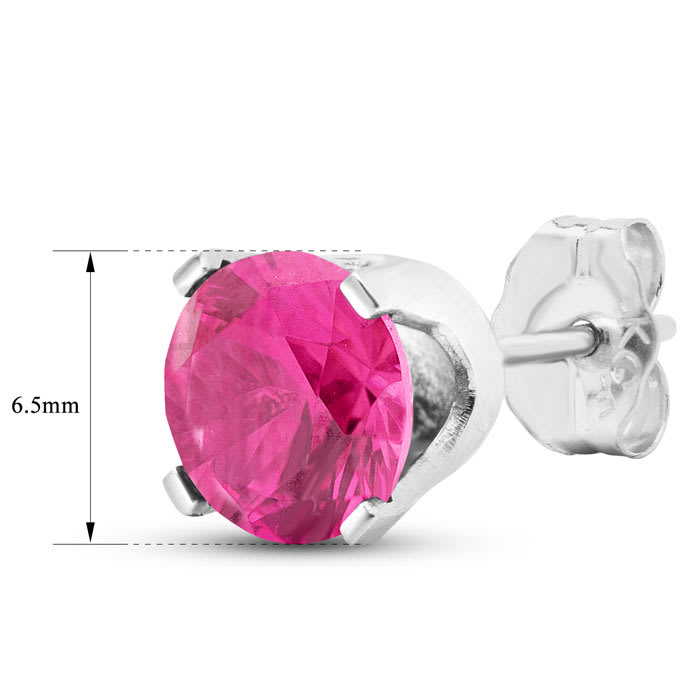 2 Carat Pink Topaz Stud Earrings In White Gold