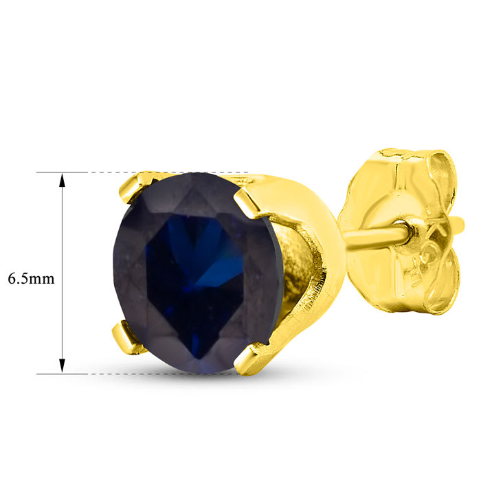 2 Carat Sapphire Stud Earrings In Yellow Gold