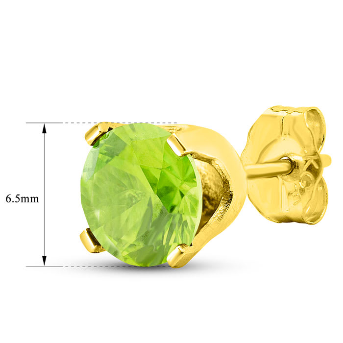 2 Carat Peridot Stud Earrings In Yellow Gold