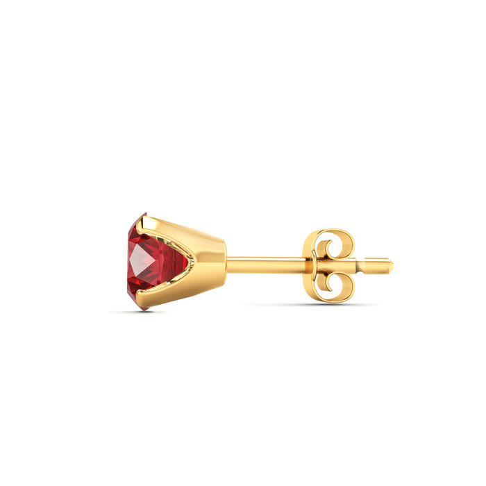2 Carat Ruby Stud Earrings In Yellow Gold