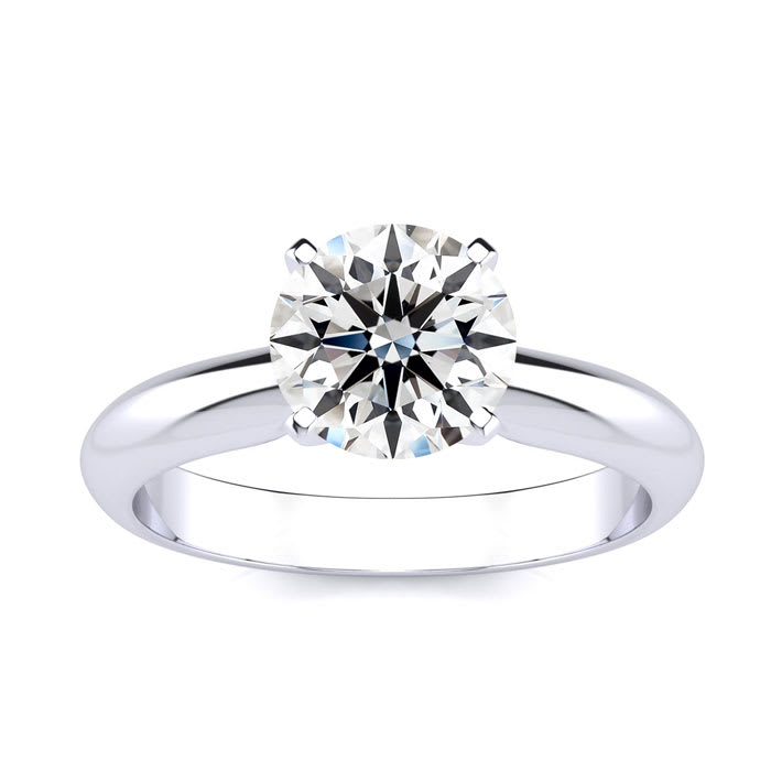 1 1/2 Carat Lab Grown Diamond Solitaire Ring In Sterling Silver