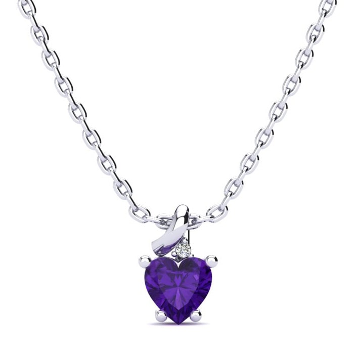 Heart shaped amethyst necklace new arrivals