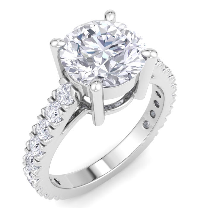 3 Carat Lab Grown Diamond Engagement Ring In Sterling Silver