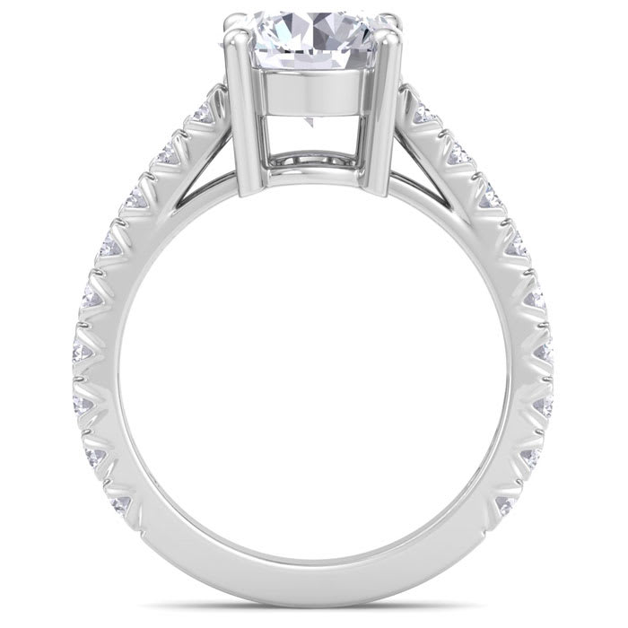 3 Carat Lab Grown Diamond Engagement Ring In Sterling Silver