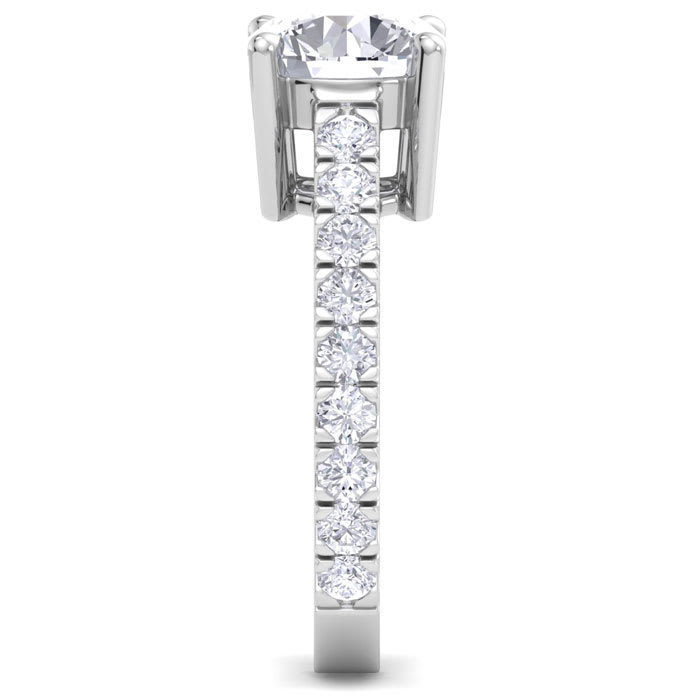 3 Carat Lab Grown Diamond Engagement Ring In Sterling Silver