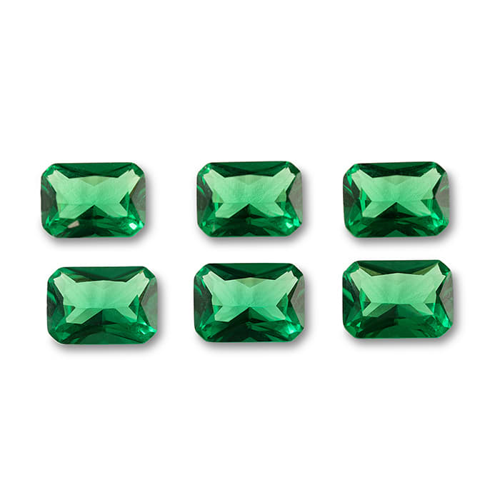 7x5mm Octagon Shape Nano Emerald Gemstones, Each Weighing 3/4 Carat - 4 1/2 Carats Total