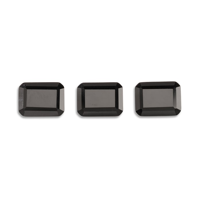 16x12mm Octagon Shape Created Black Onyx Gemstones, Each Weighing 10 1/2 Carats - 31 1/2 Carats Total