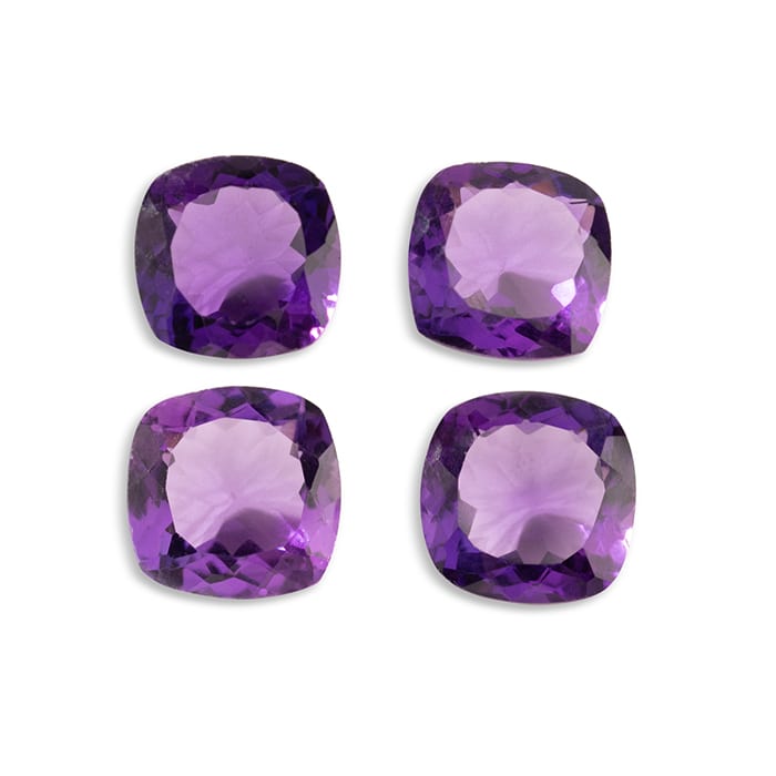 11mm Cushion Shape Hydro Amethyst Gemstones, Each Weighing 4 1/2 Carats - 18 Carats Total