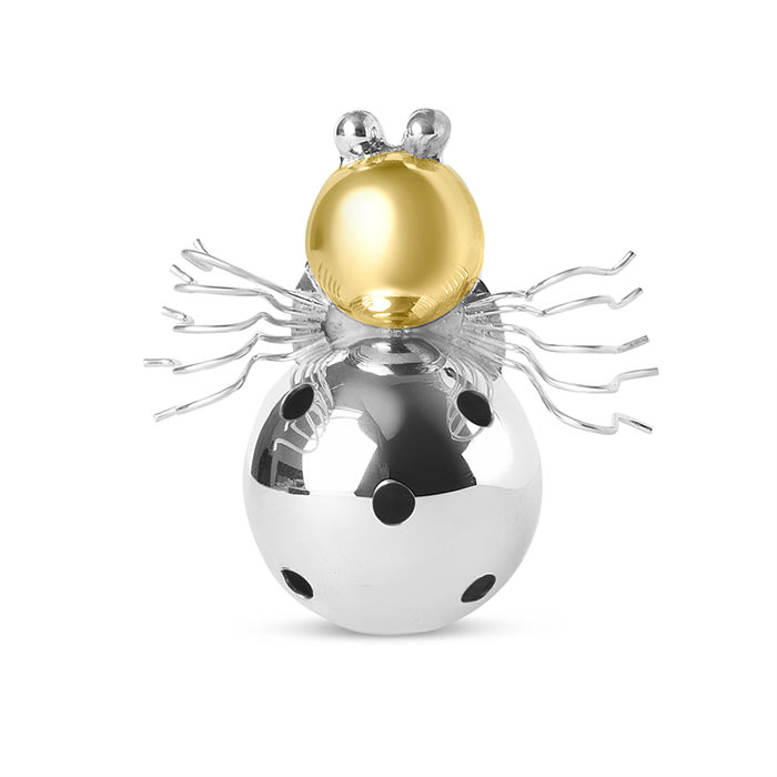 Estate Jewelry Sterling Silver Five-Spotted Spider Brooch With Yellow Accents