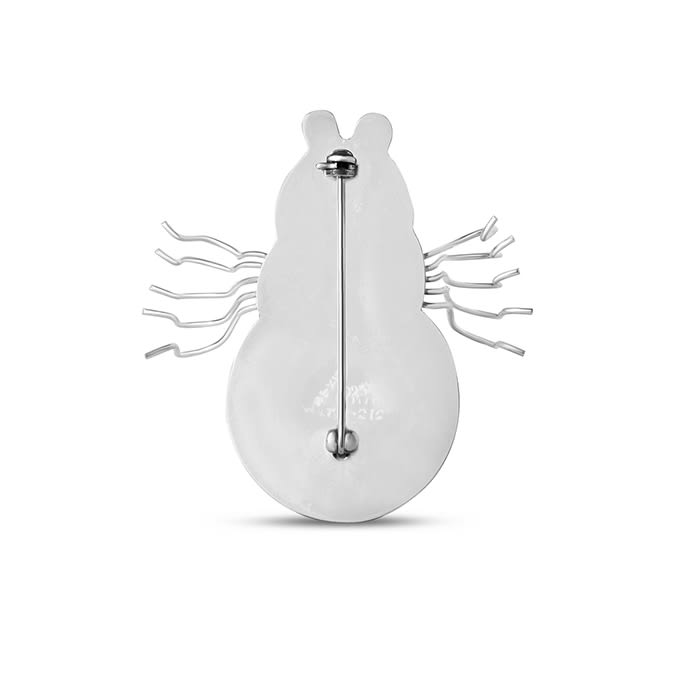 Estate Jewelry Sterling Silver Five-Spotted Spider Brooch With Yellow Accents