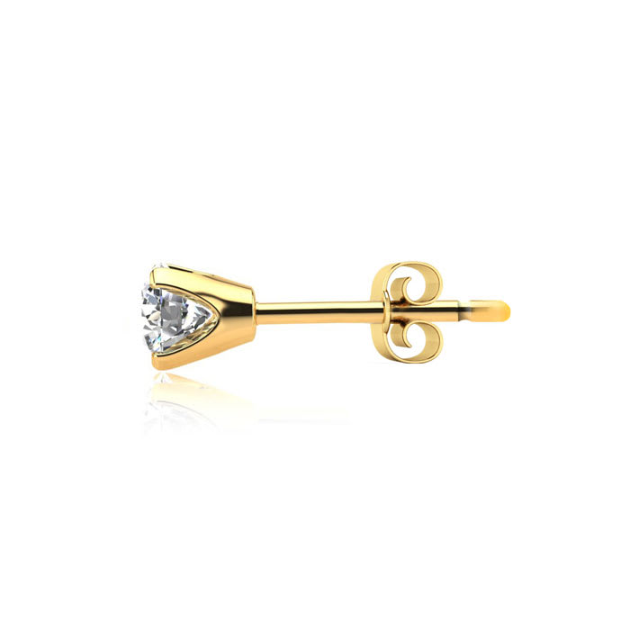 Nearly 1 Carat Lab Grown Real Diamond Stud Earrings in Yellow Gold Filled