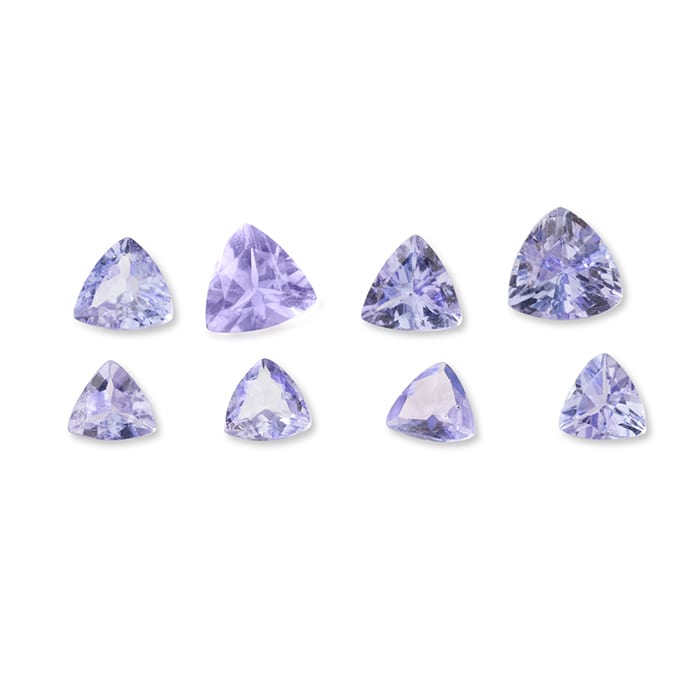 3.5-5mm Trillion Shape Natural Tanzanite Gemstones, 2 1/2 Carats Total