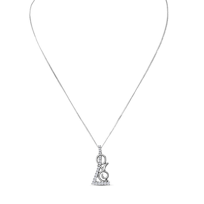 Estate Jewelry 1/3 Carat Facy LOVE Necklace With Cubic Zirconia In Sterling Silver