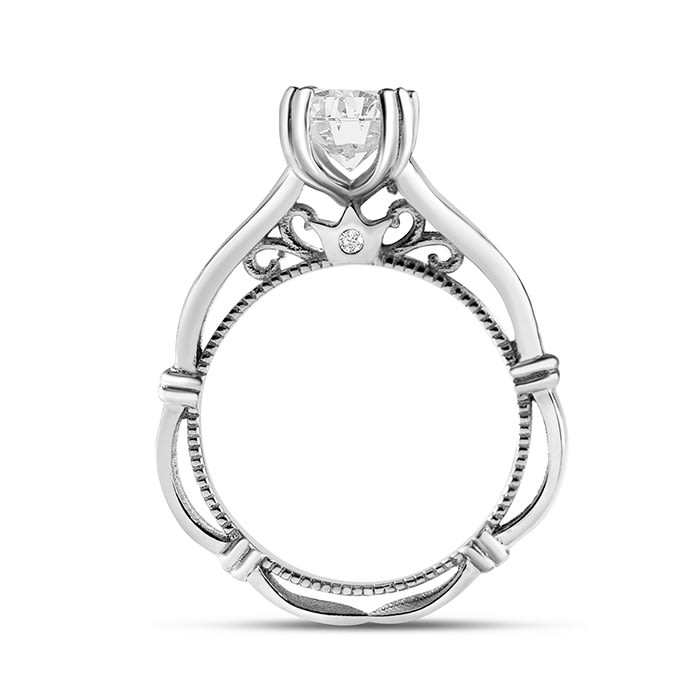 Estate Jewelry 1-1/4 Carat Designer Engagement Ring With Cubic Zirconia In Sterling Silver