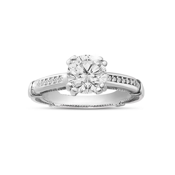 Estate Jewelry 1-1/4 Carat Designer Engagement Ring With Cubic Zirconia In Sterling Silver