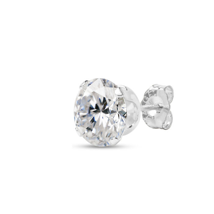 4 Carat Moissanite Stud Earrings In White Gold