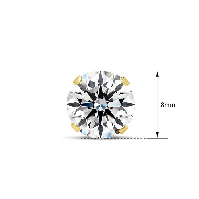 4 Carat Moissanite Stud Earrings In Yellow Gold