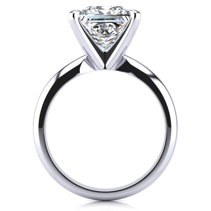 2.50 Carat Princess Cut Diamond Solitaire Engagement Ring In 14K White Gold