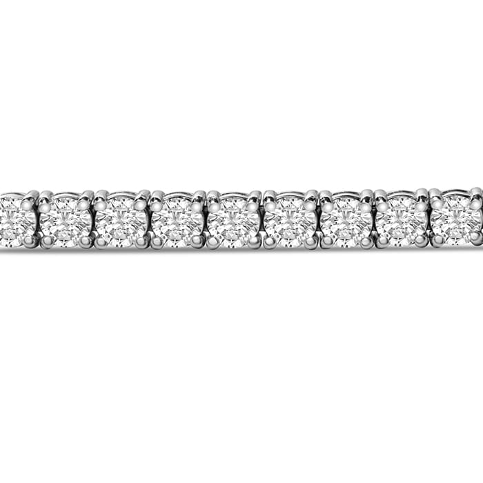 Estate Jewelry 14 Karat White Gold 8 Carat Diamond Tennis Bracelet, 7 Inches