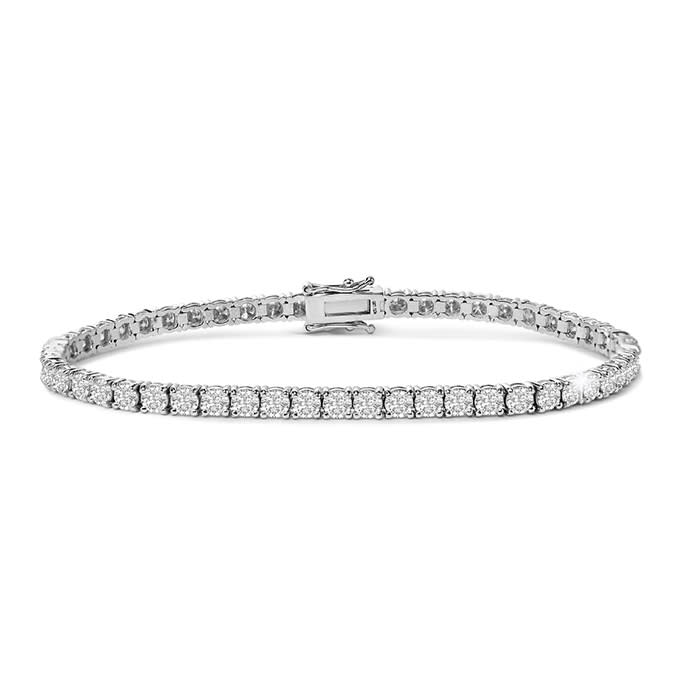 Estate Jewelry 14 Karat White Gold 8 Carat Diamond Tennis Bracelet, 7 Inches