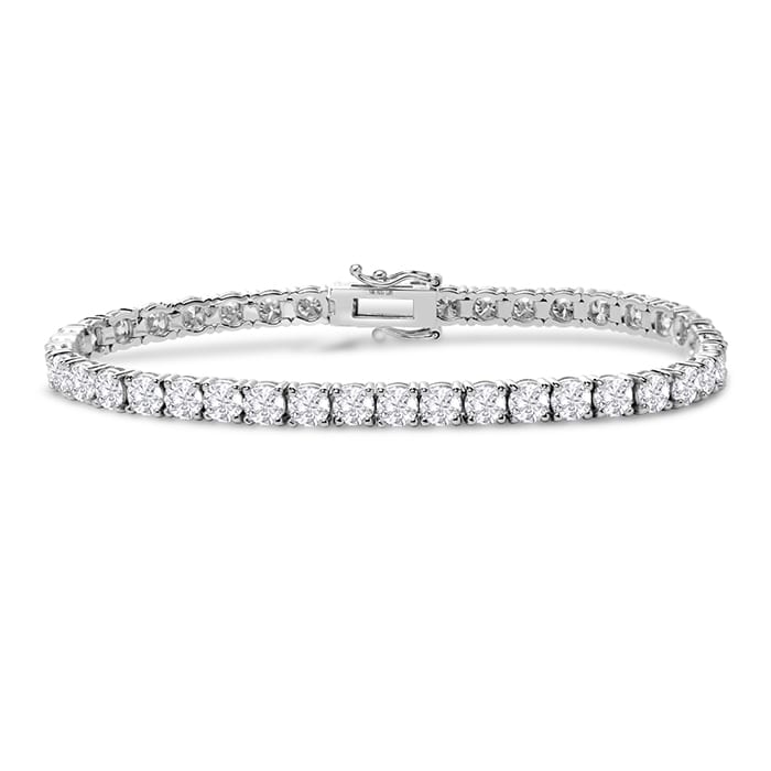 Estate Jewelry 14 Karat White Gold 10 Carat Diamond Tennis Bracelet, 7 Inches