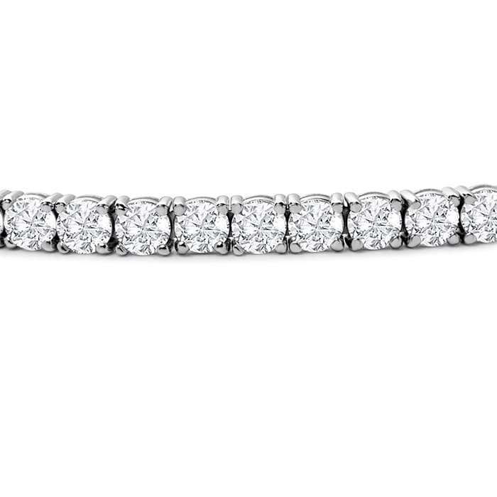 Estate Jewelry 14 Karat White Gold 10 Carat Diamond Tennis Bracelet, 7 Inches