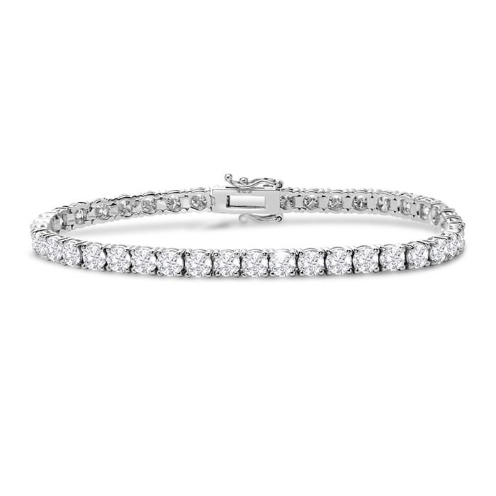 Estate Jewelry 14 Karat White Gold 10 Carat Diamond Tennis Bracelet, 7 Inches