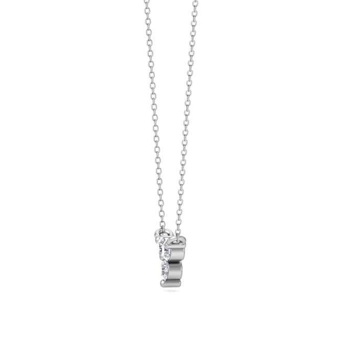 D Flawless Diamonds™ 0.06 Carat Three Stone Triangle Necklace In Sterling Silver, 18 Inches