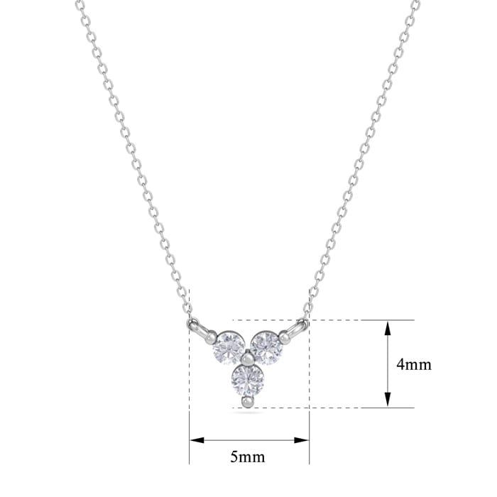 D Flawless Diamonds™ 0.06 Carat Three Stone Triangle Necklace In Sterling Silver, 18 Inches