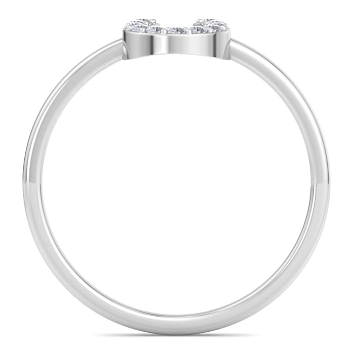 D Flawless Diamonds™ 1/10 Carat Diamond Horseshoe Ring In Sterling Silver