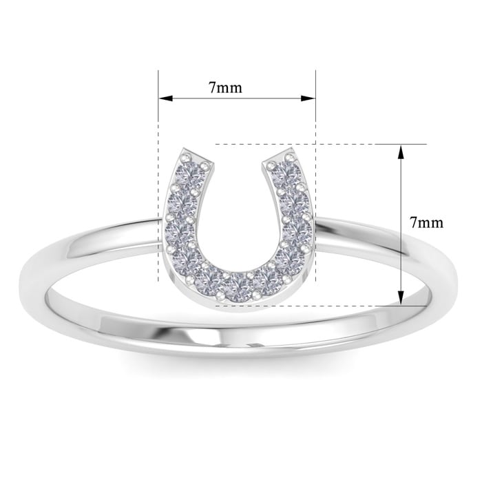 D Flawless Diamonds™ 1/10 Carat Diamond Horseshoe Ring In Sterling Silver