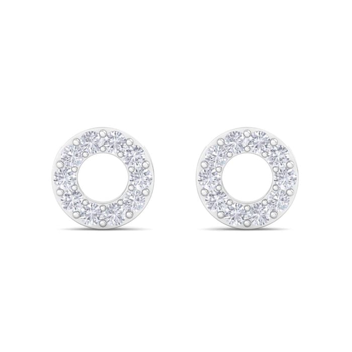 D Flawless Diamonds™ 1/5 Carat Diamond Circle Stud Earrings In Sterling Silver