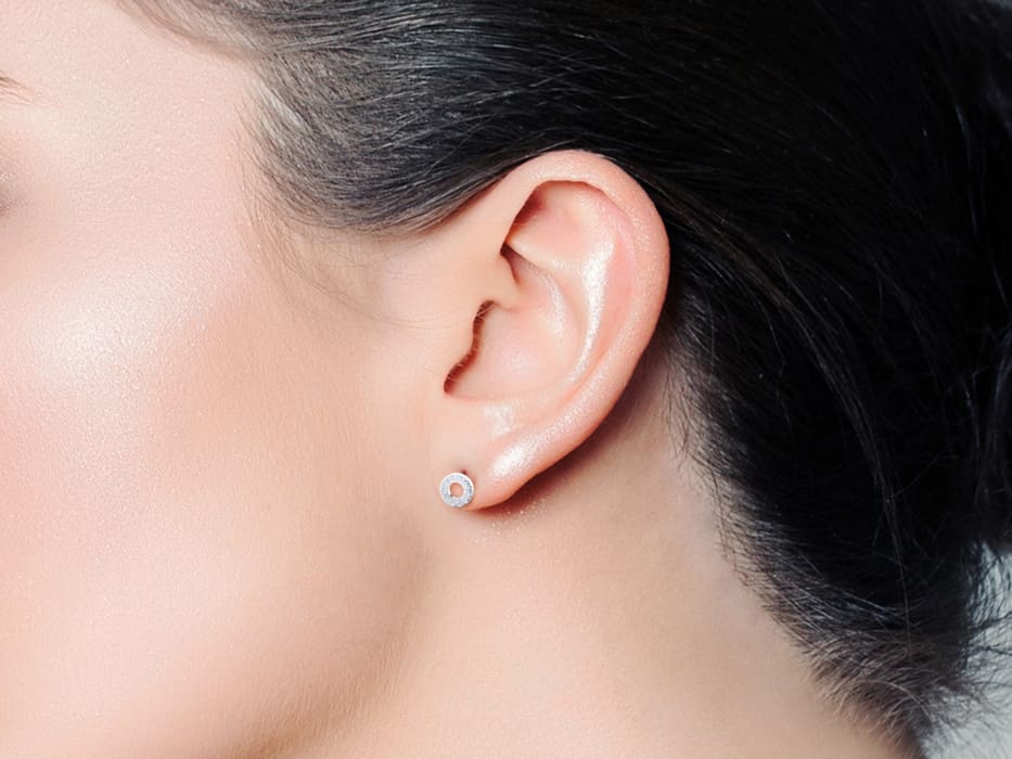 D Flawless Diamonds™ 1/5 Carat Diamond Circle Stud Earrings In Sterling Silver