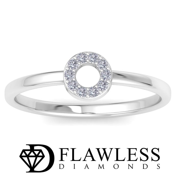 D Flawless Diamonds™ 1/10 Carat Diamond Circle Ring In Sterling Silver