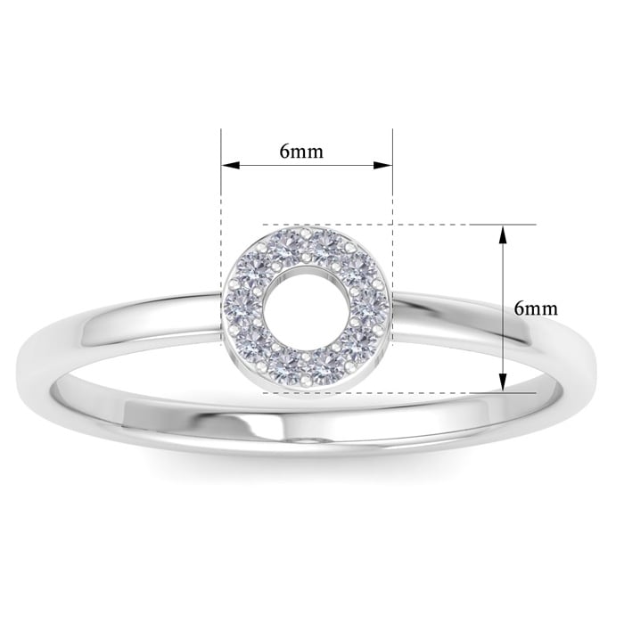 D Flawless Diamonds™ 1/10 Carat Diamond Circle Ring In Sterling Silver