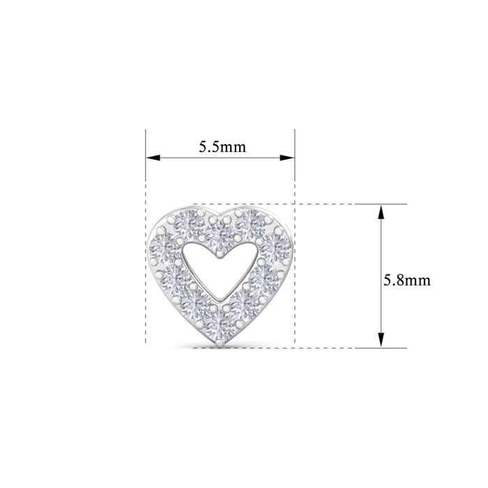 D Flawless Diamonds™ 0.15 Carat Diamond Heart Stud Earrings In Sterling Silver
