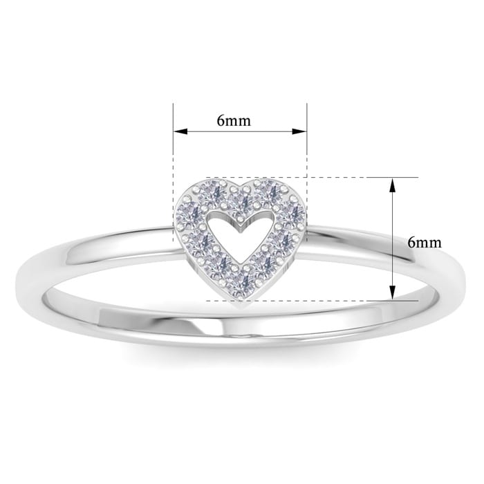 D Flawless Diamonds™ 1/10 Carat Diamond Heart Ring In Sterling Silver