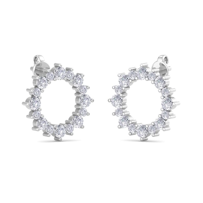 D Flawless Diamonds™ 1/2 Carat Diamond Sun Stud Earrings In Sterling Silver