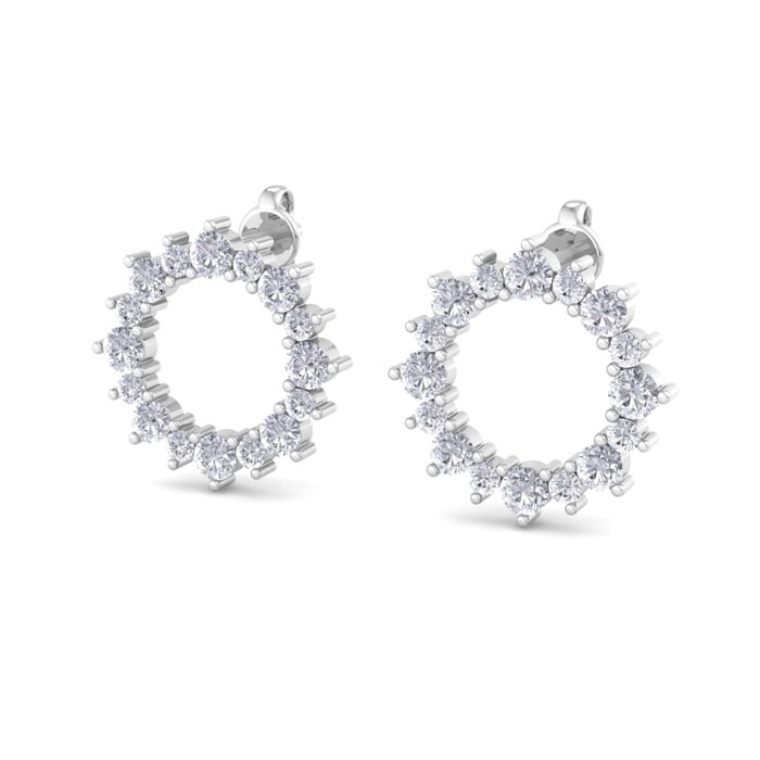 D Flawless Diamonds™ 1/2 Carat Diamond Sun Stud Earrings In Sterling Silver